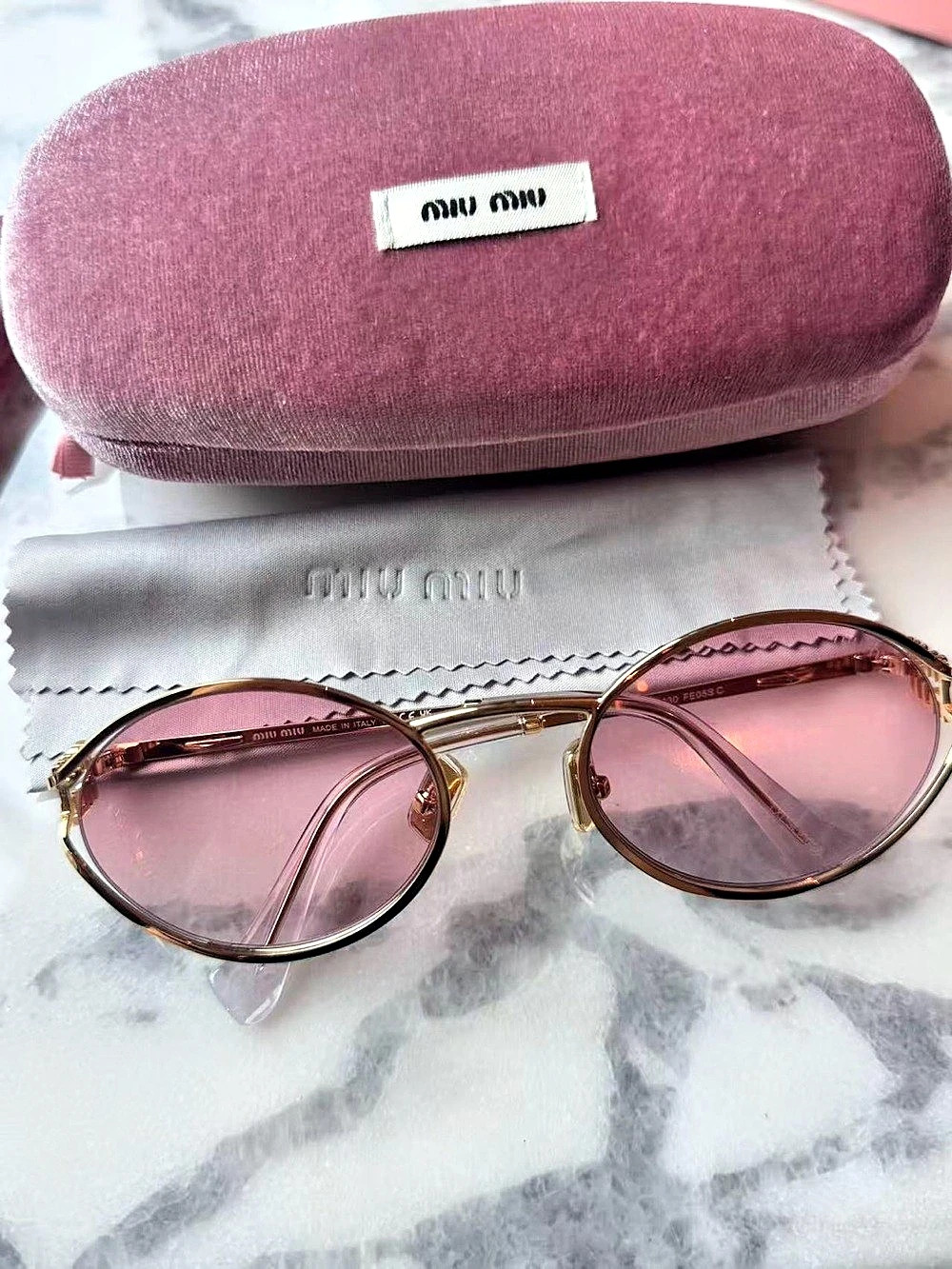 Miu miu SMU05S Sunglasses Pink & Gold